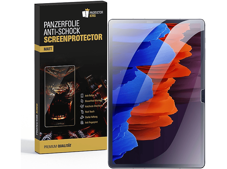 3x Tab Plus) Displayschutzfolie(für ANTI-REFLEX ANTI-SHOCK MATT PROTECTORKING S8 Samsung Panzerfolie Galaxy