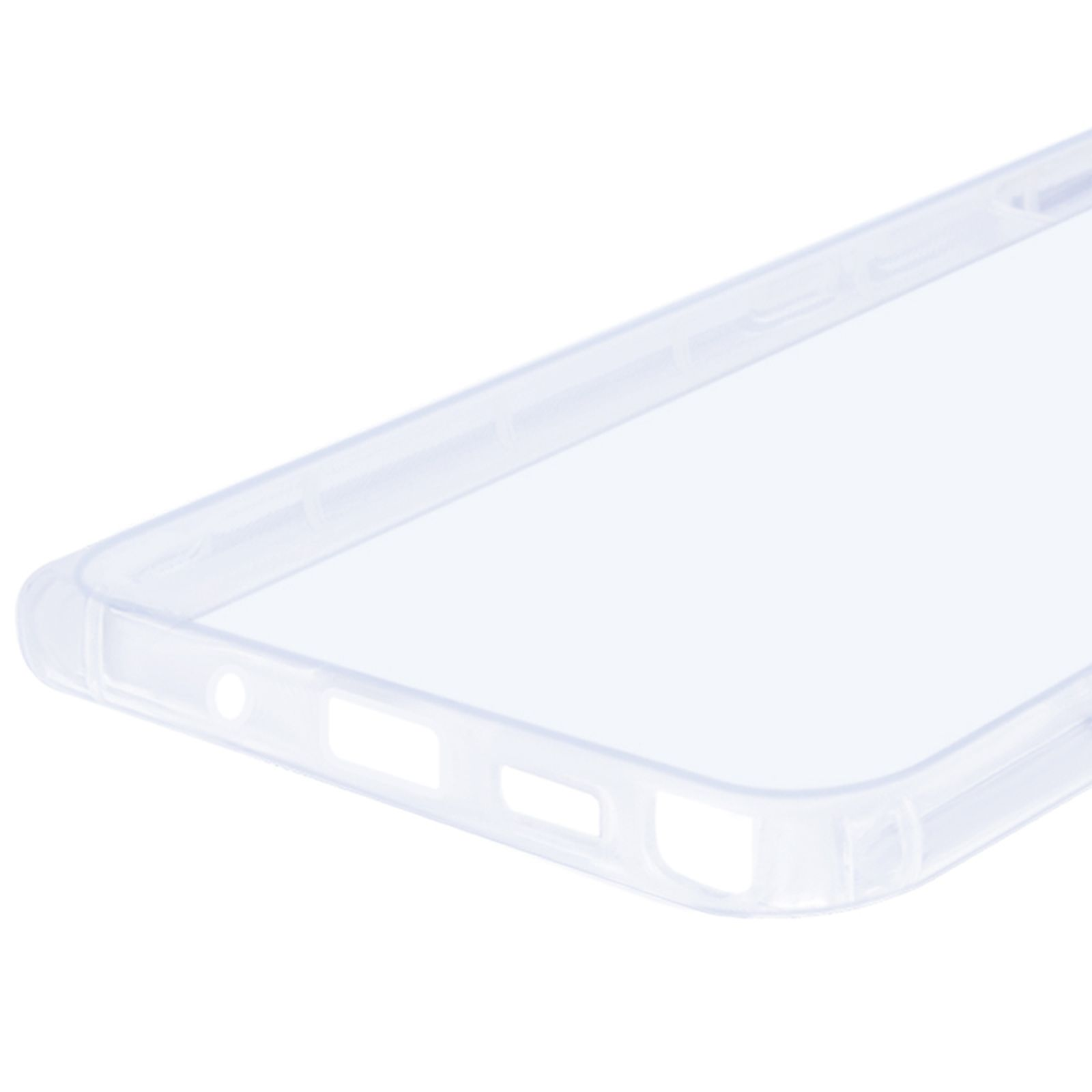 Transparente Handyhülle. Transparent mit Löchern für Kamera und Knöpfe.