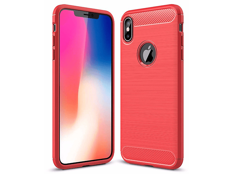 LOBWERK Hülle, Backcover, Apple, iPhone XS Max 6.5 Zoll, Rot