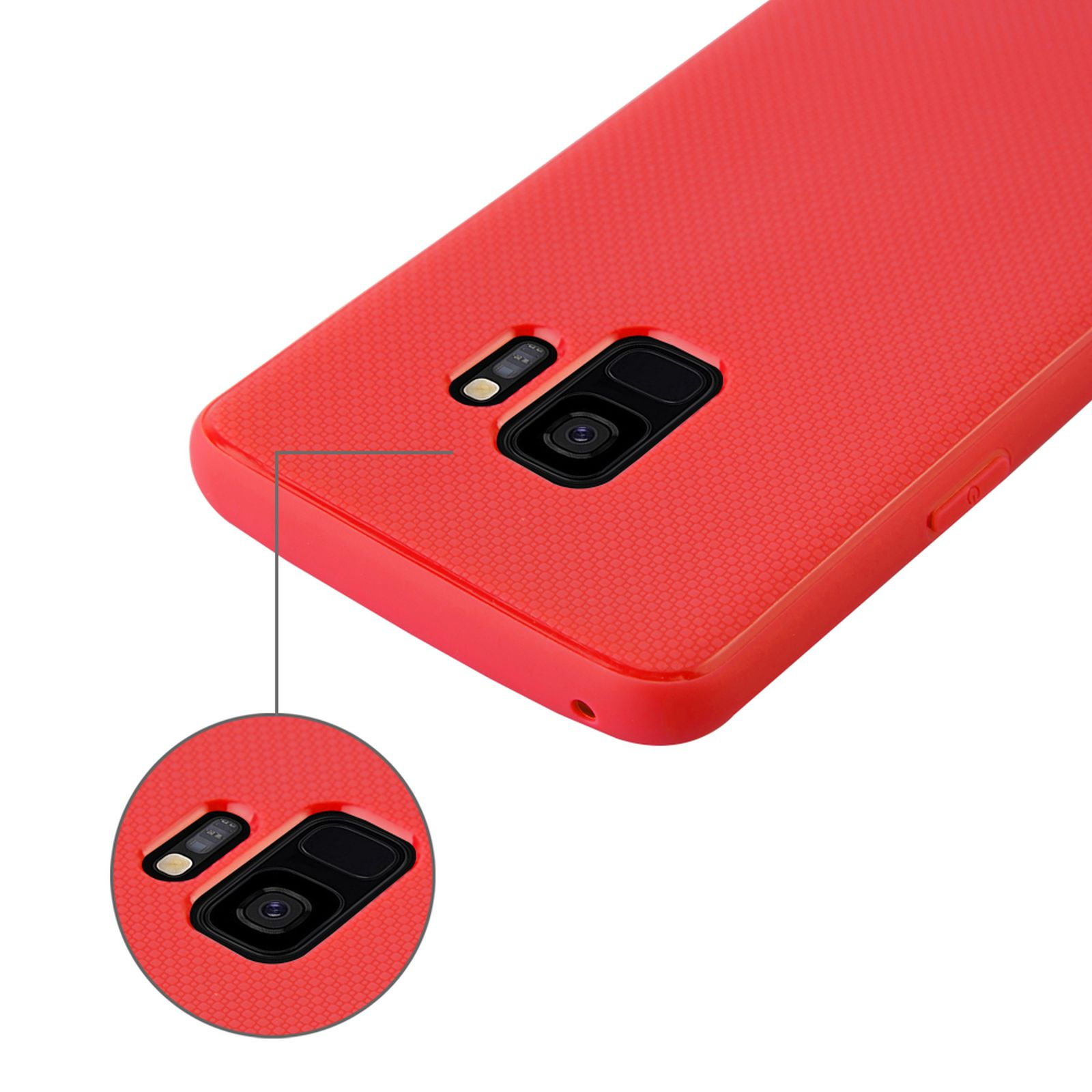 Samsung, LOBWERK 5.8 Backcover, Hülle, SM-G960 Rot Galaxy S9 Zoll,