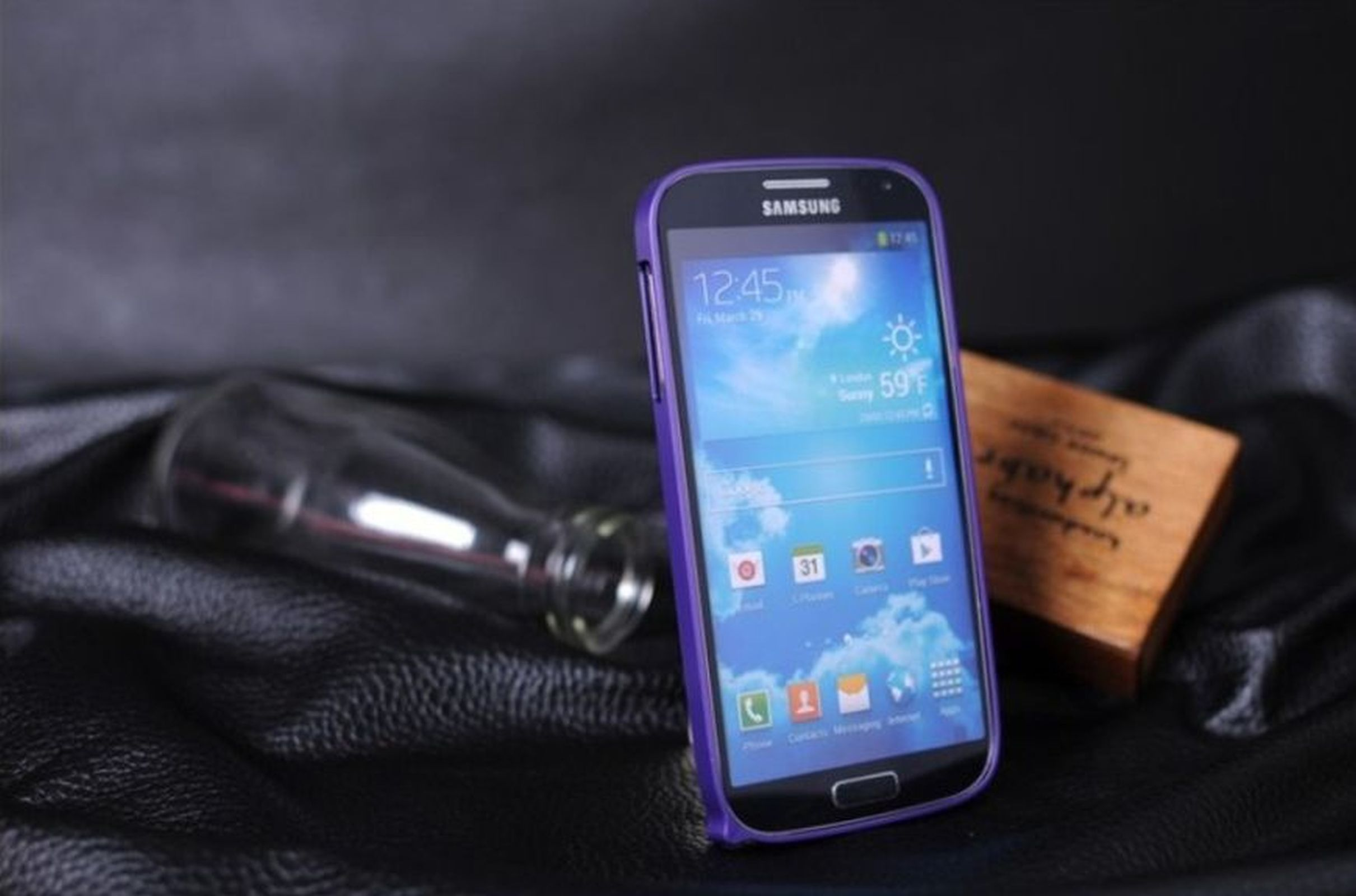 Samsung, Hülle, Backcover, Lila LOBWERK S4 Galaxy i9500 i9505,