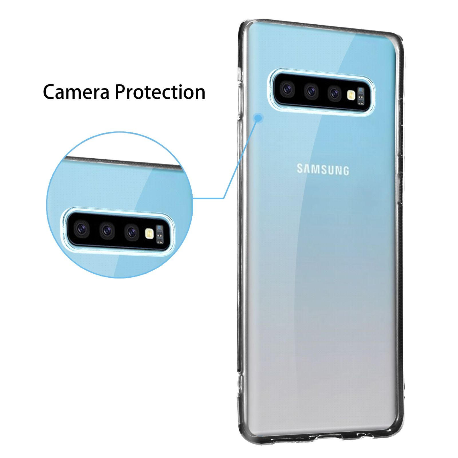 S10 6.4 Samsung, Transparent Hülle, LOBWERK Galaxy Plus/S10+ Backcover, Zoll, SM-G975