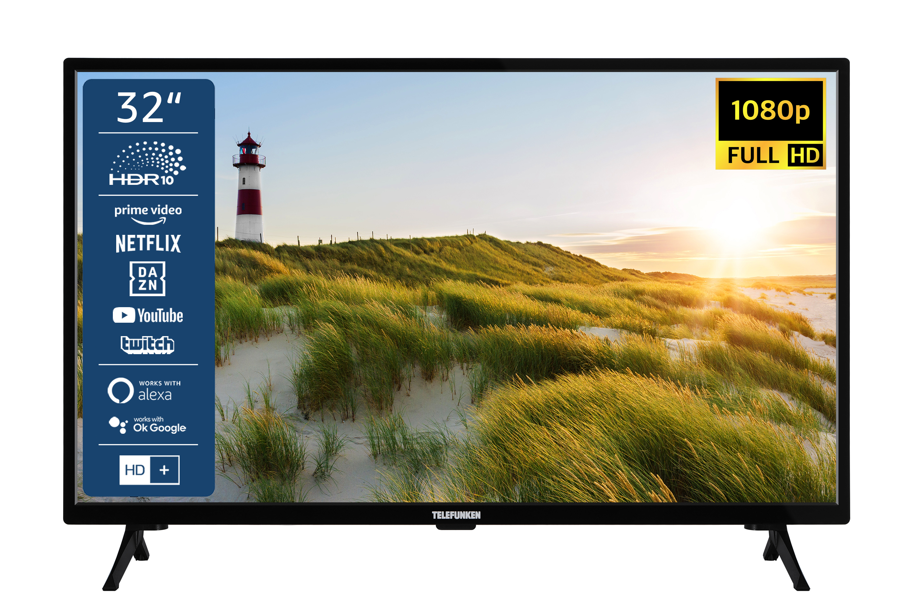 SMART TV) TV 80 Zoll LED / XF32SN550S TELEFUNKEN 32 (Flat, cm, Full-HD,