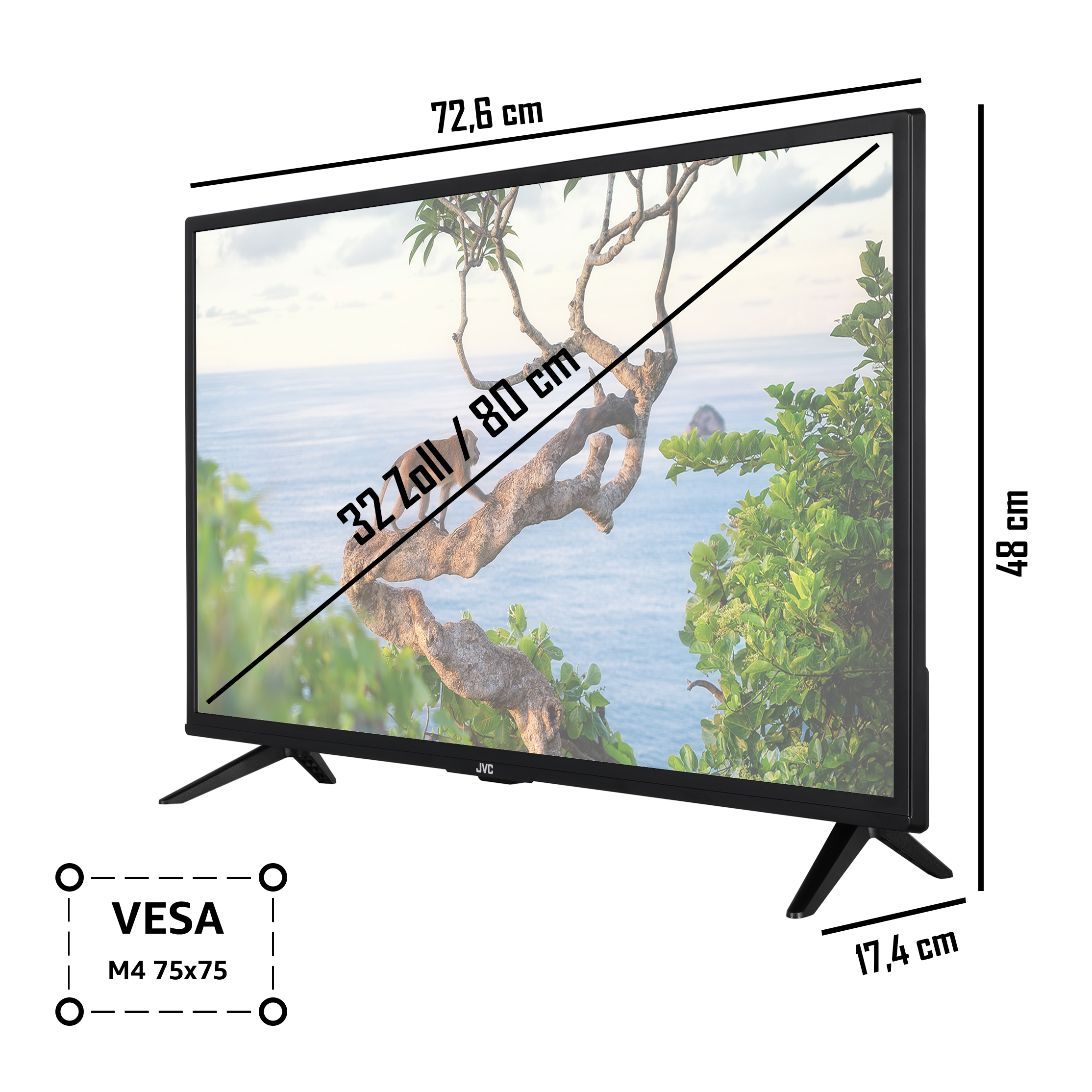 JVC LT-32VH2155 LED TV 80 HD-ready) cm, Zoll (Flat, 32 