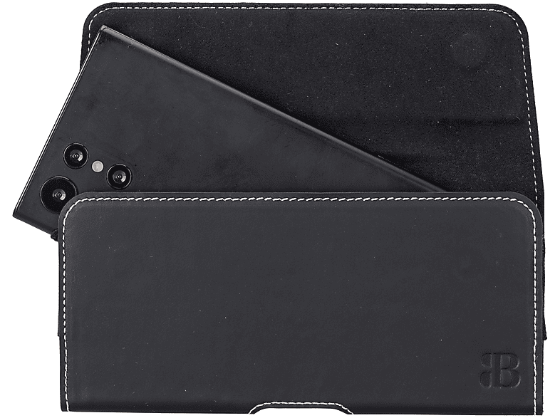 BURKLEY Vintage Leder Gürteltasche, Holster, Samsung, Galaxy A52 / A52s, Schwarz