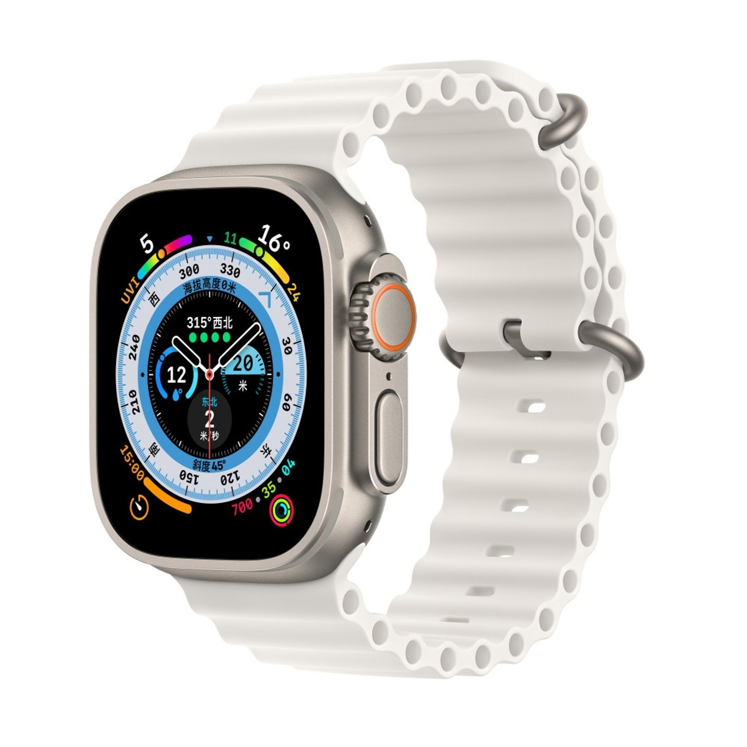 Apple, Ultra 49 mm, Watch DESIGN Uhrenarmband Ersatzarmband, Nylon, Weiß KÖNIG