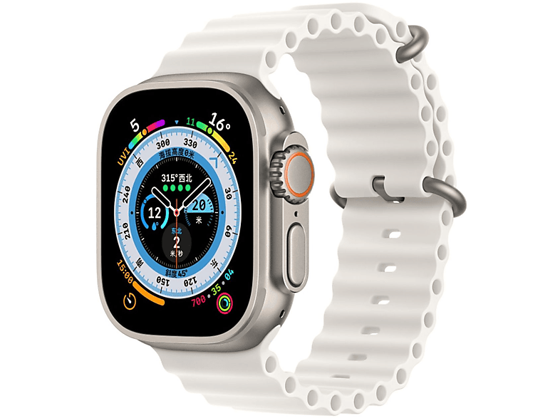 KÖNIG DESIGN Uhrenarmband Nylon, Ersatzarmband, Apple, Watch Ultra 49 mm, Weiß
