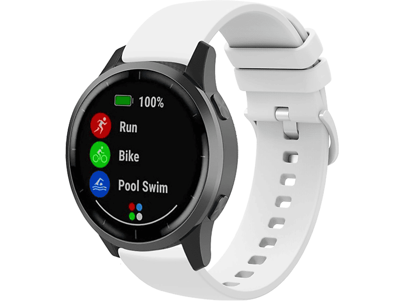 KÖNIG DESIGN Uhrenarmband Silikon, Ersatzarmband, Samsung, Galaxy Watch 5, Weiß