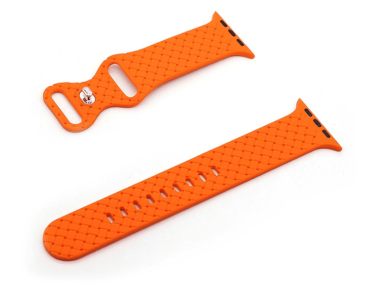 KÖNIG DESIGN Uhrenarmband Silikon, Ersatzarmband, Apple, Watch Modelle 42 mm, 44 mm, 45 mm, Orange