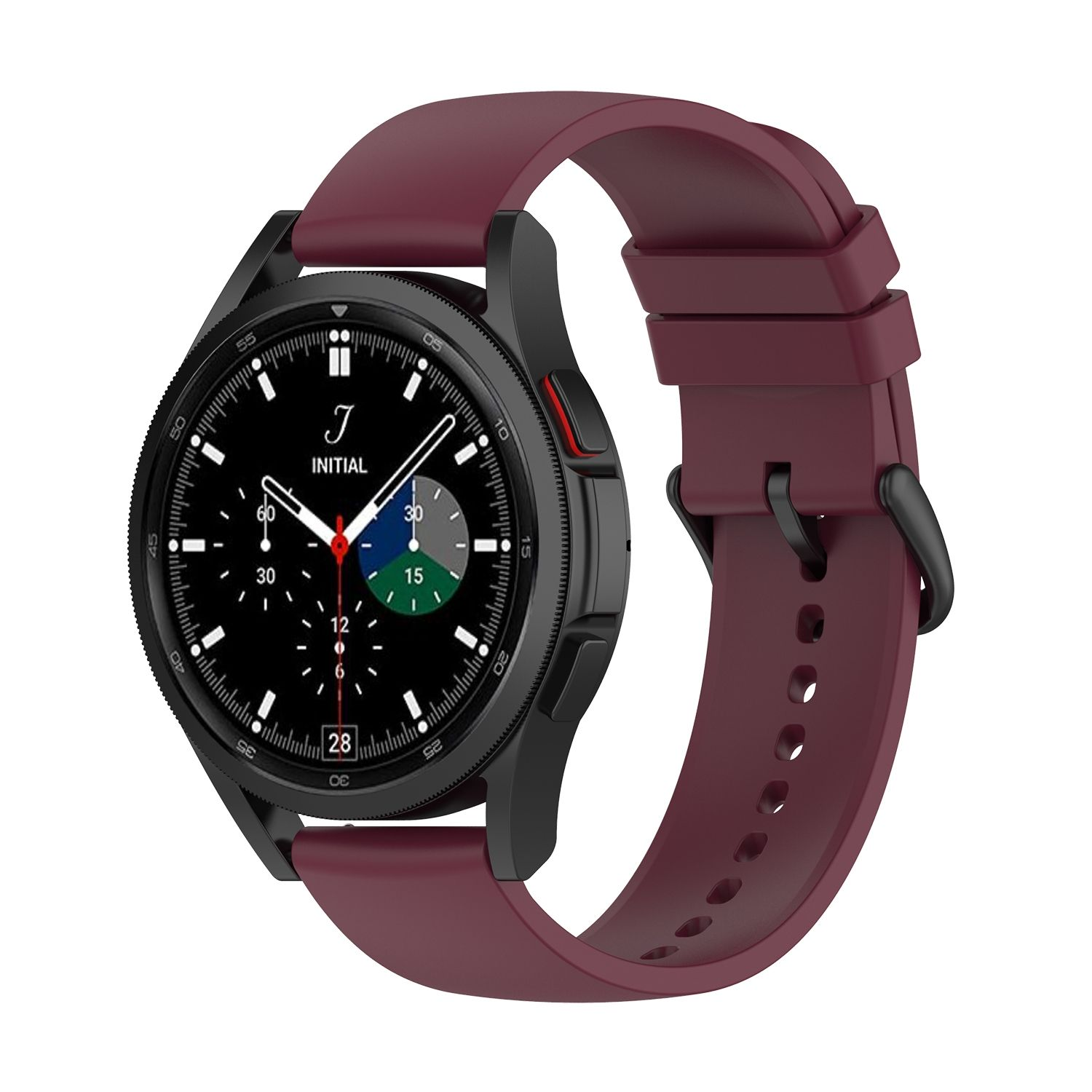 Samsung, DESIGN Uhrenarmband 5, Weinrot Watch Silikon, Ersatzarmband, KÖNIG