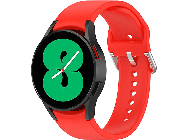 5 Watch Uhrenarmband Rot DESIGN Galaxy Samsung, Silikon, Pro, Ersatzarmband, KÖNIG