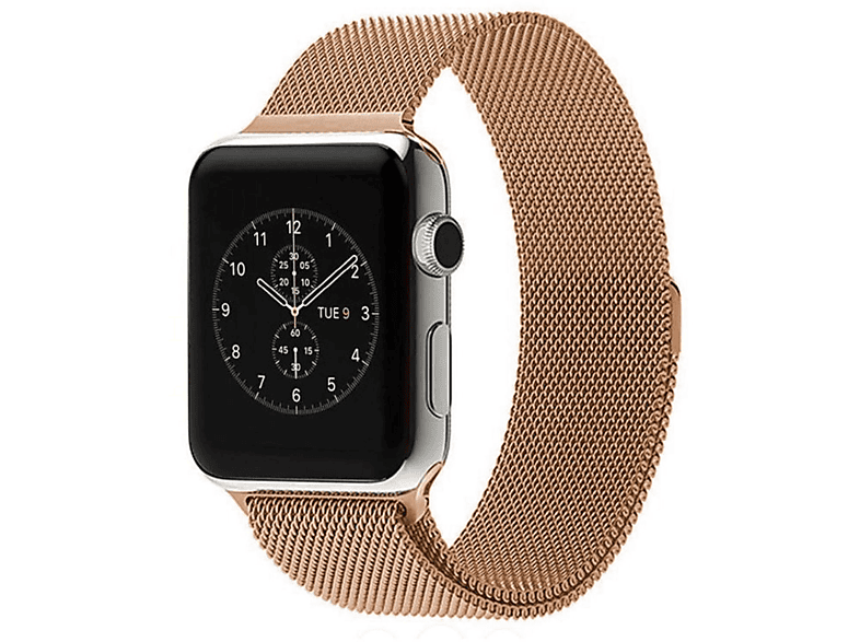 KÖNIG DESIGN Uhrenarmband Edelstahl, Ersatzarmband, Apple, Watch Modelle 38 mm, 40 mm, 41 mm, Roségold