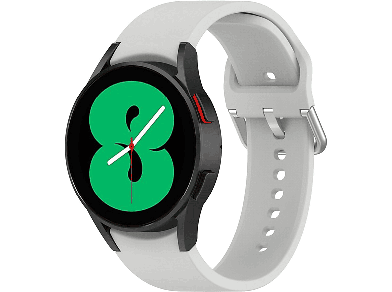 KÖNIG DESIGN Uhrenarmband Watch Pro, Silikon, Samsung, Galaxy Ersatzarmband, Silber-Grau 5