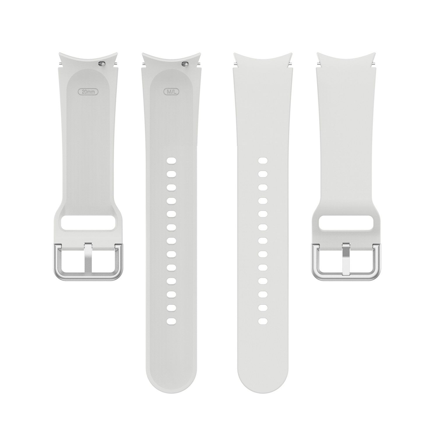 KÖNIG DESIGN Uhrenarmband Silikon, Samsung, Galaxy Pro, 5 Silber-Grau Ersatzarmband, Watch