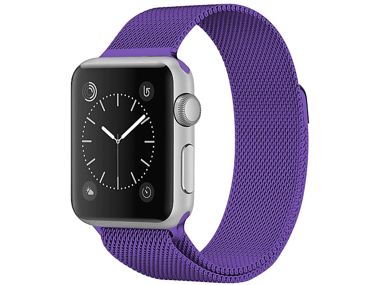 Apple, 44 Ersatzarmband, mm, Modelle Watch mm, mm, 45 KÖNIG DESIGN Uhrenarmband Edelstahl, Violett 42 Helles