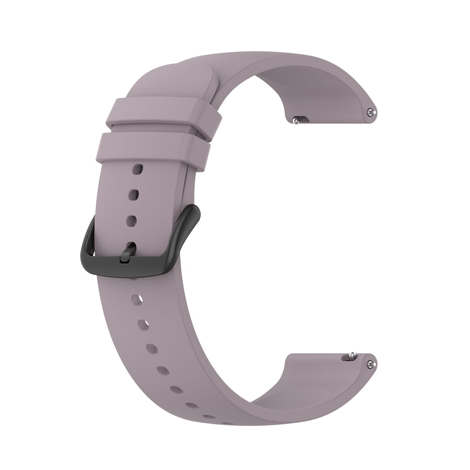Helllila Smartwatch-Armband mit schwarzer Schnalle.