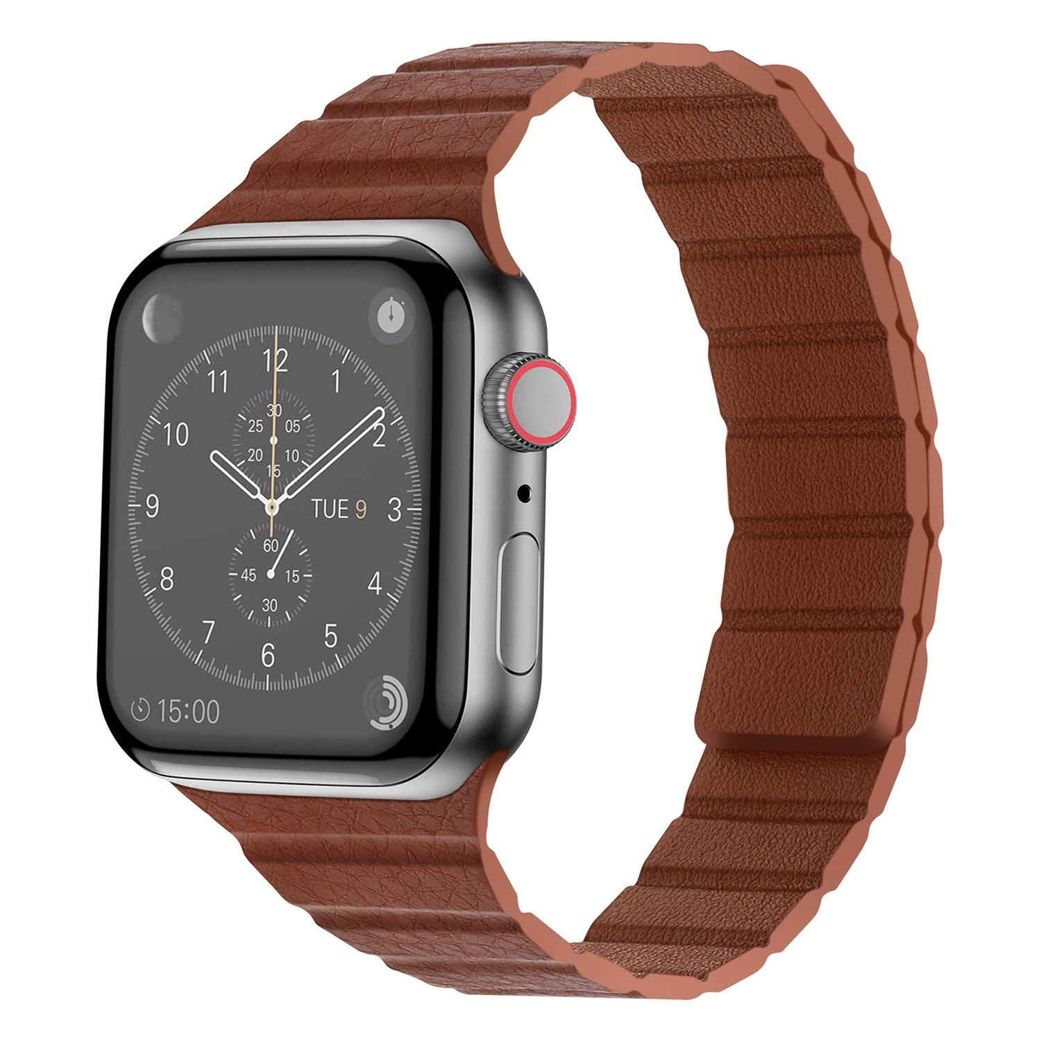Sattelbraun Uhrenarmband KÖNIG Apple, Ersatzarmband, Modelle mm, Leder, 44 mm, 42 45 DESIGN Watch mm,