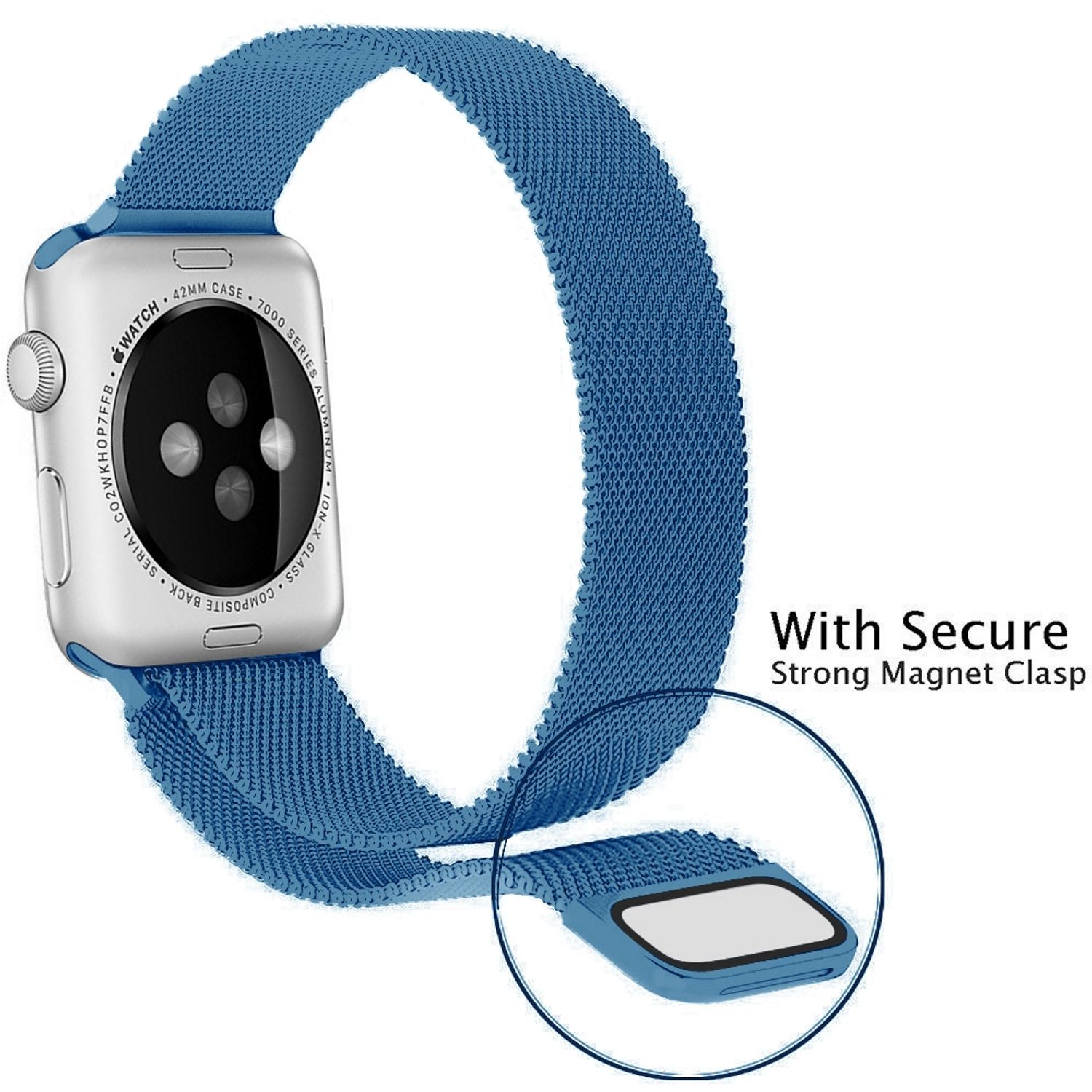mm, Watch Porzellanblau Ersatzarmband, 45 Apple, mm, Modelle 44 Uhrenarmband mm, KÖNIG Edelstahl, 42 DESIGN