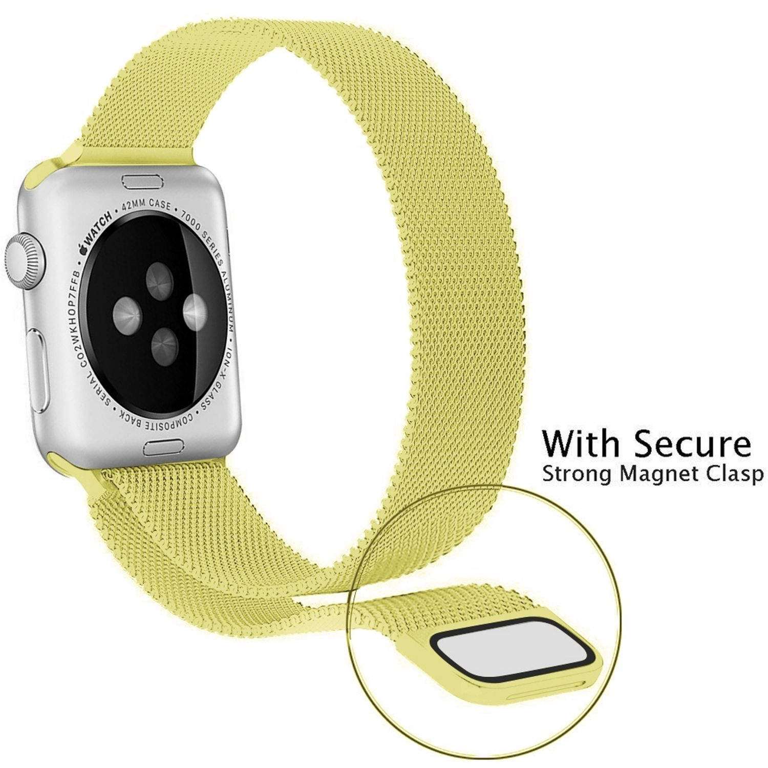 6 41 40 4 DESIGN Ersatzarmband, / 38 Band Apple, Series Loop, mm 5 mm, Gelb 3 2 / Watch KÖNIG 8 1 7 SE mm