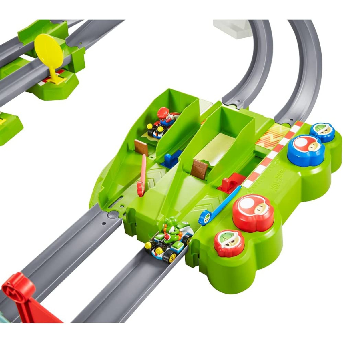 Wheels Spielzeugrennbahn Hot MATTEL 2 Rennbahn - inkl. Spielzeugautos Kart Mario