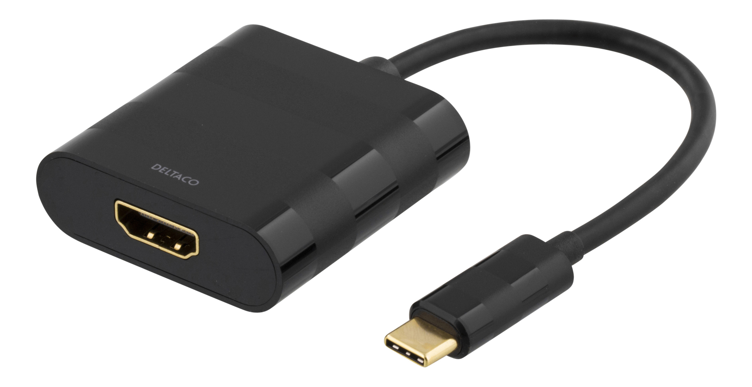 hub, USB Schwarz USBC-HDMI DELTACO