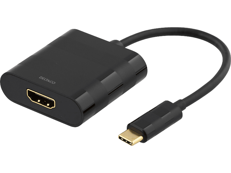 USB DELTACO Schwarz USBC-HDMI hub,