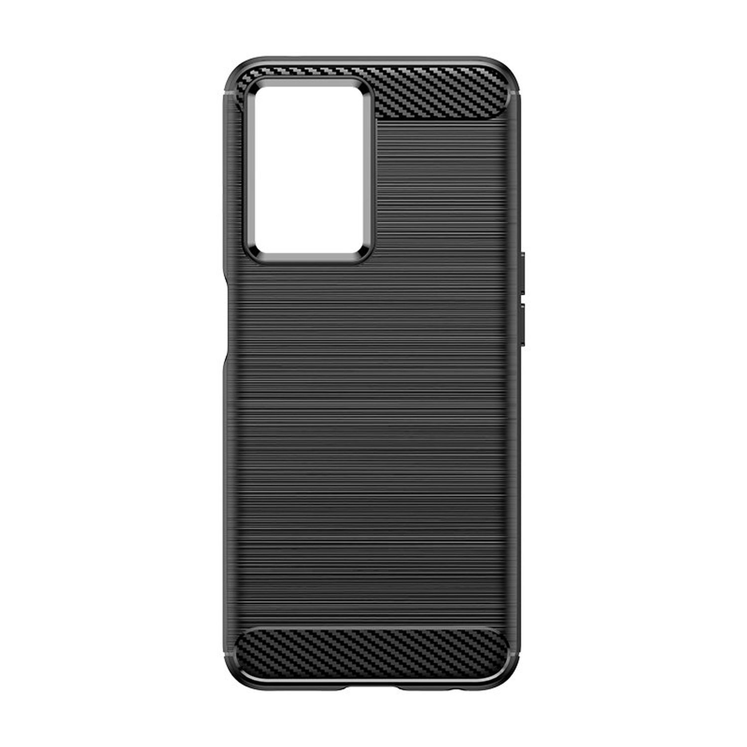 Hülle COFI Oppo, Hülle Backcover, Carbon Schwarz schwarz, 5G, A57 Case kompatibel Oppo flexible 5G mit Silikon Carbon A57