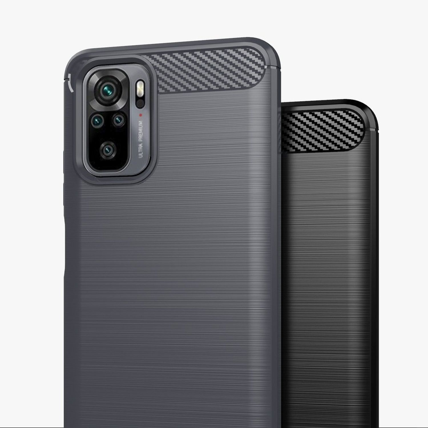 Backcover, kompatibel Realme 10 Pro Hülle Case 10 mit Realme, schwarz, Silikon Carbon Hülle Carbon Pro, Schwarz flexible COFI