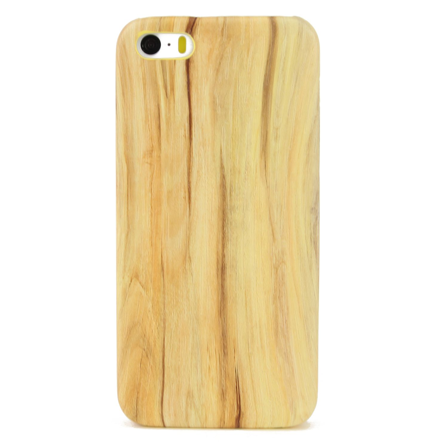 Handyhülle mit Holzmaserungsmuster. Die Hülle befindet sich auf weißem Hintergrund.