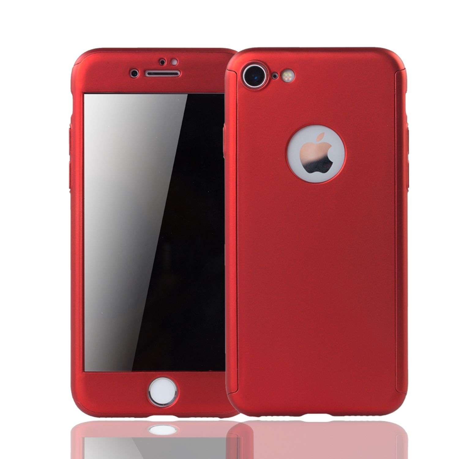 KÖNIG DESIGN 6s Handyhülle Grad iPhone Plus, Rot 6 Full 360 Apple, Cover, / Schutz