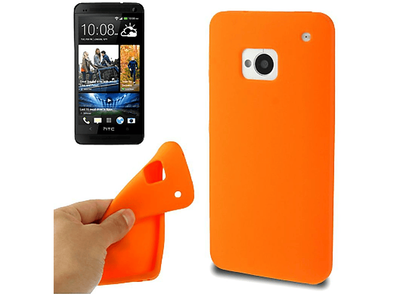 KÖNIG DESIGN Orange HTC, One, Backcover, Handyhülle
