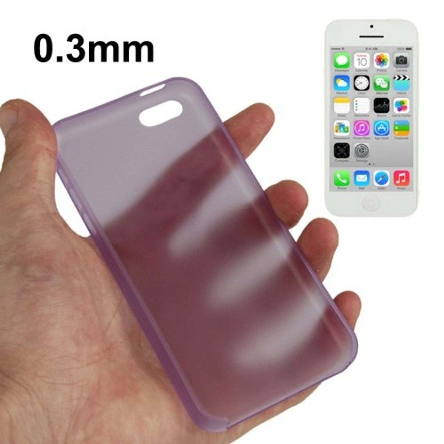 Handyhülle, DESIGN Violett Apple, 5c, iPhone KÖNIG Backcover,