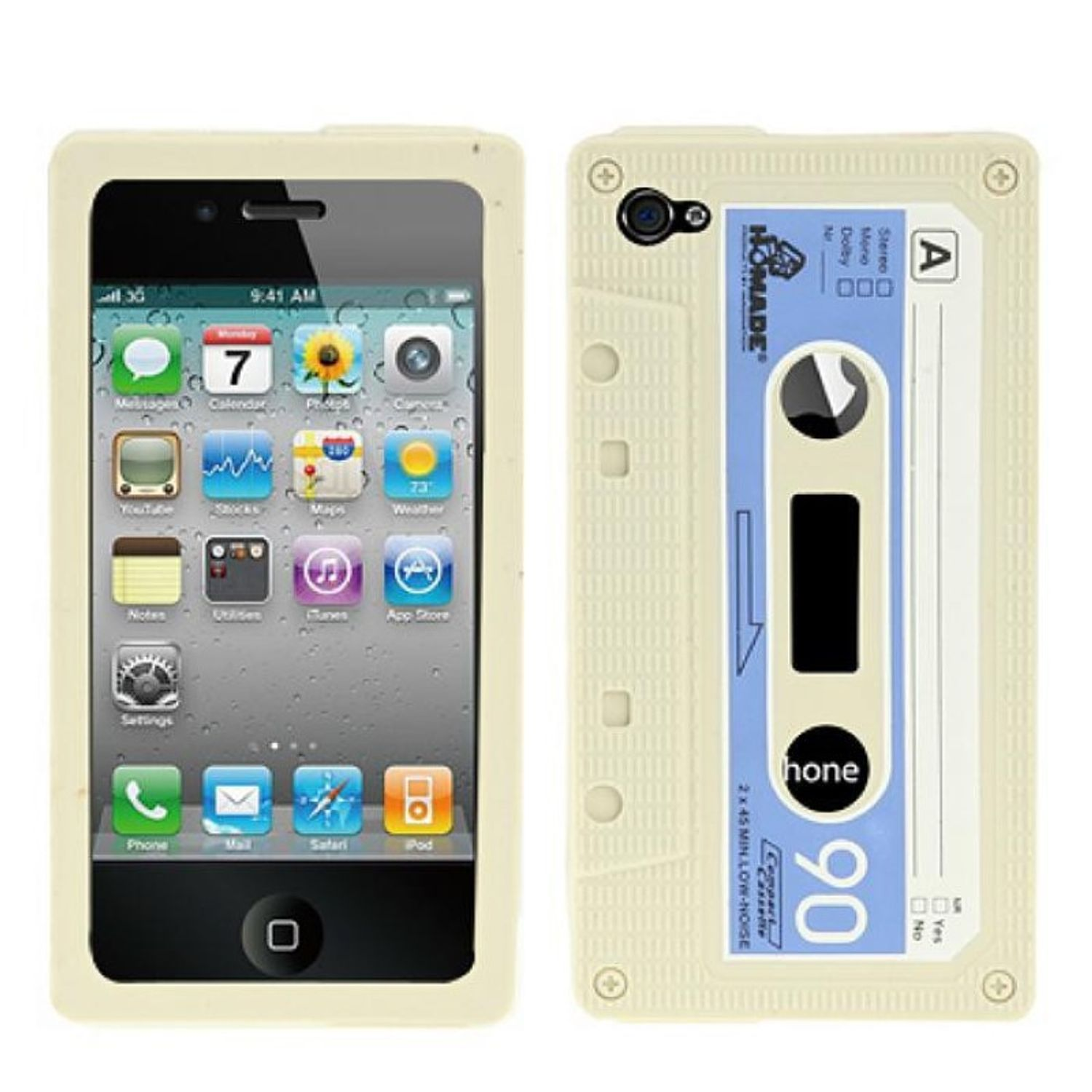 4 Handyhülle, iPhone / KÖNIG Apple, Grau DESIGN Backcover, 4s,