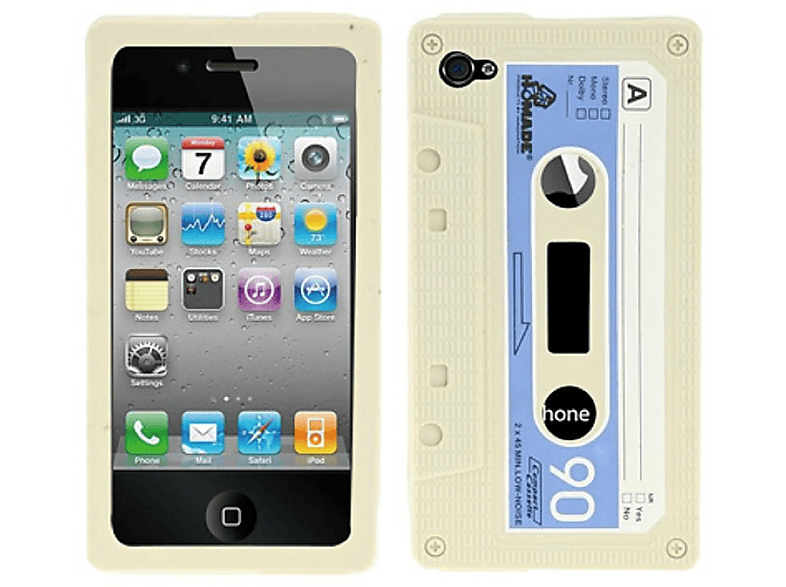 4 Handyhülle, iPhone / KÖNIG Apple, Grau DESIGN Backcover, 4s,