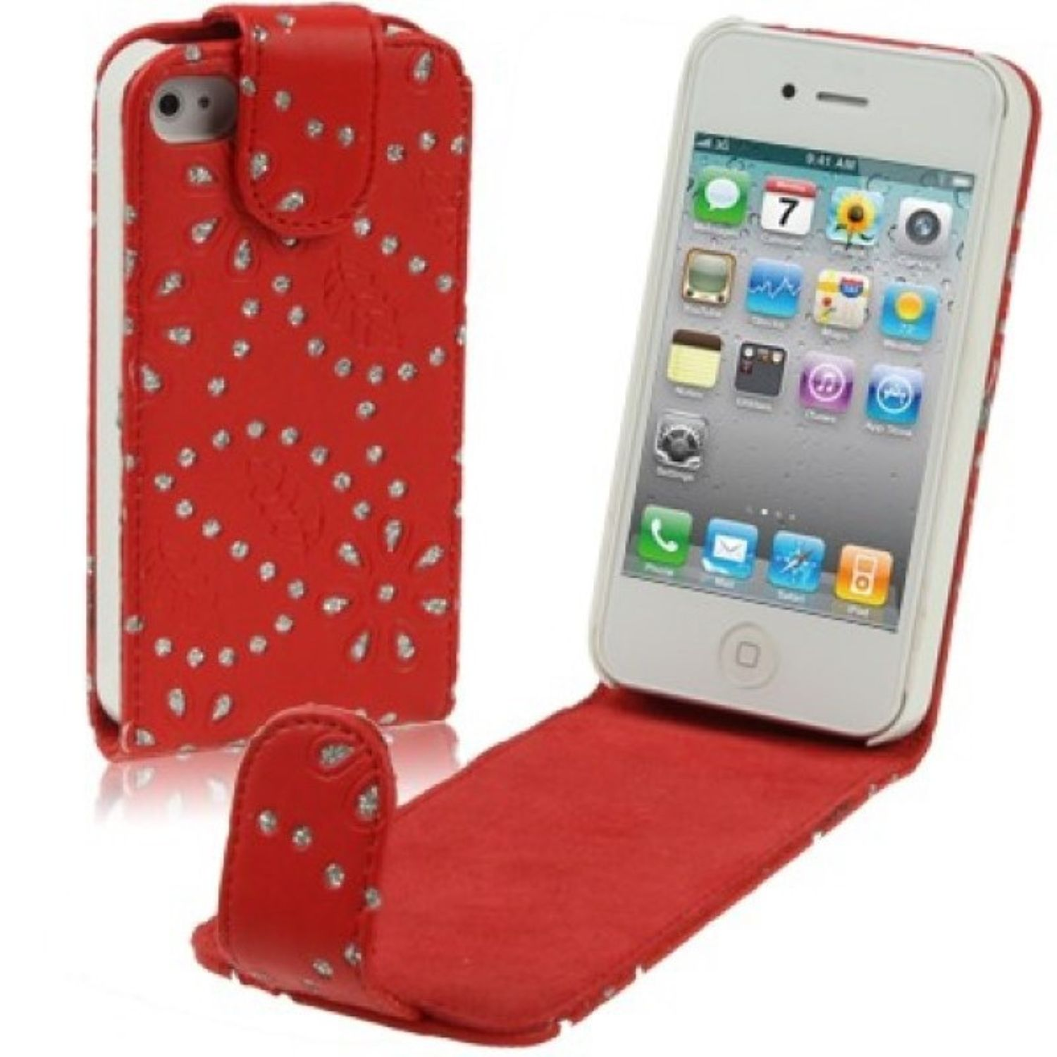 iPhone 4s, Handyhülle, KÖNIG Backcover, 4 / Apple, Rot DESIGN