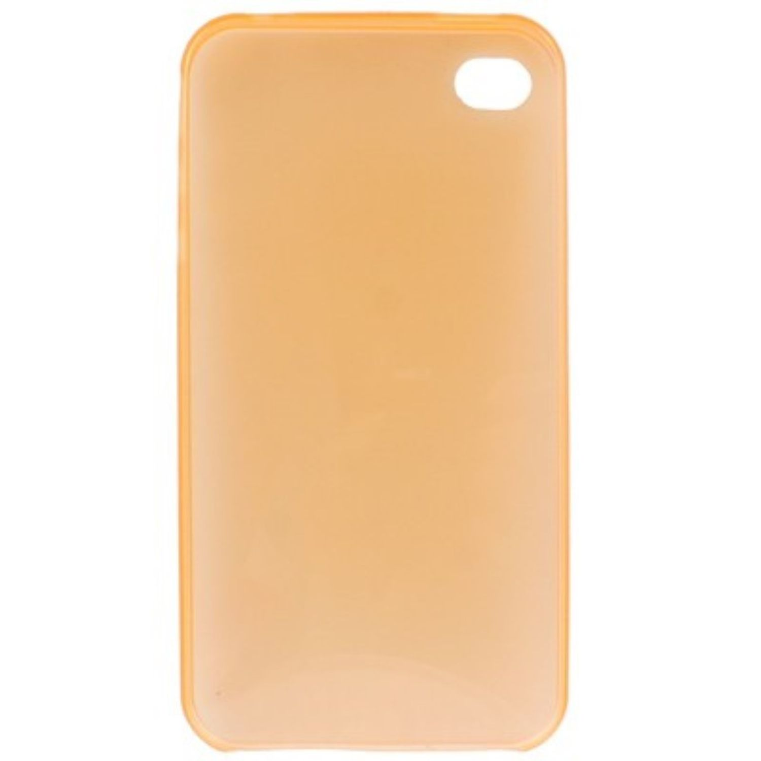 Orangefarbene Handyhülle mit Kamera- und Power-Button-Loch.
