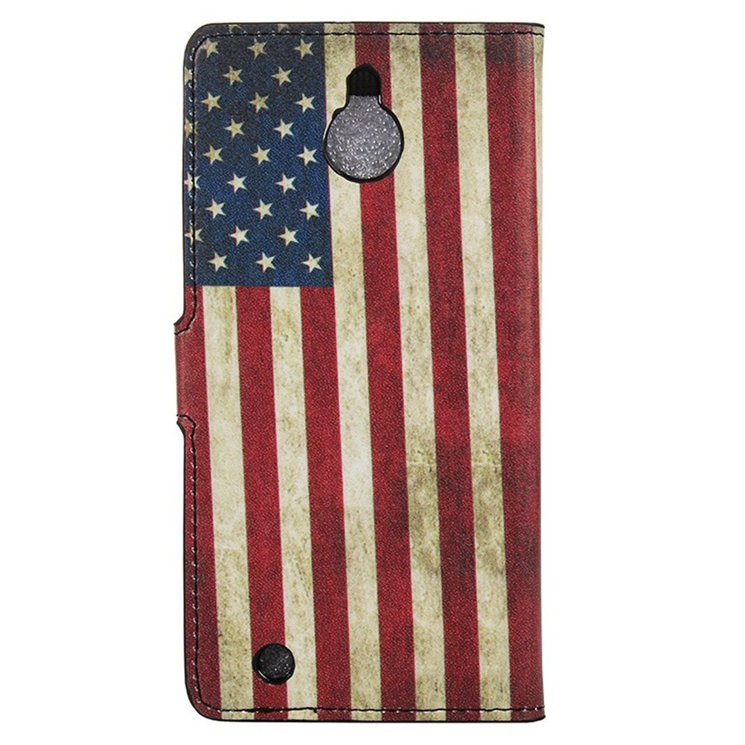 Handyhülle mit der amerikanischen Flagge. Die Hülle ist rot, weiß und blau.