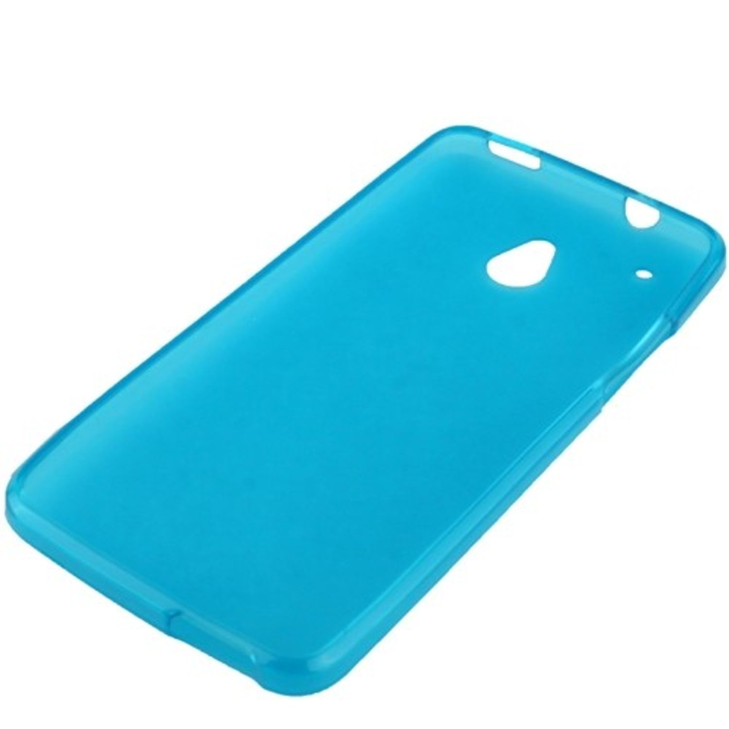 Blaue Handyhülle, Nahaufnahme der Rückseite.