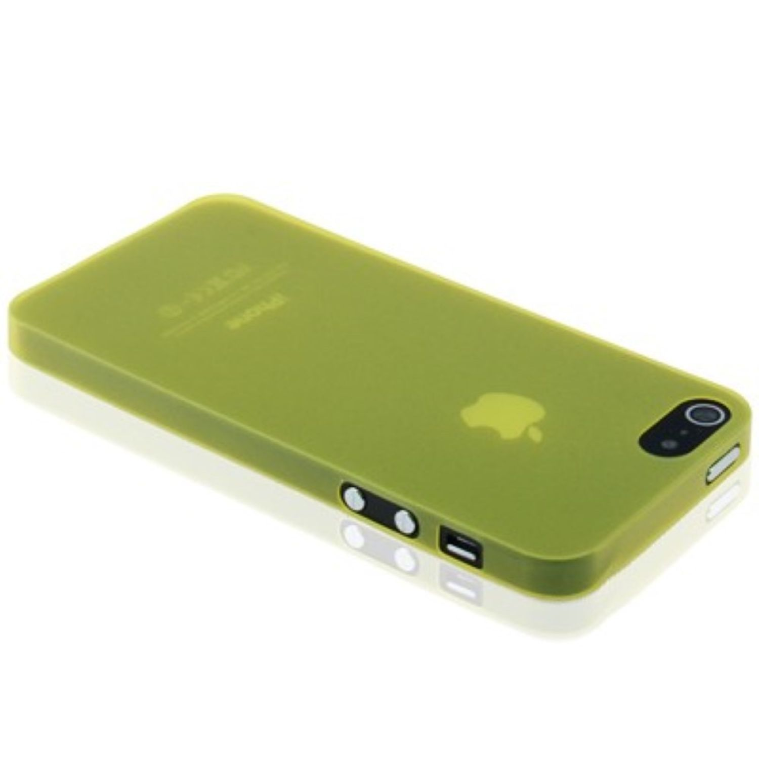 Grünes Handycase. Das Case hat Löcher für Kamera und andere Funktionen.
