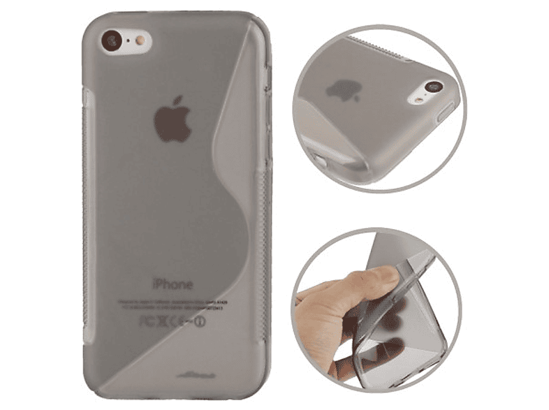 KÖNIG DESIGN Handyhülle, iPhone Backcover, 5c, Apple, Grau