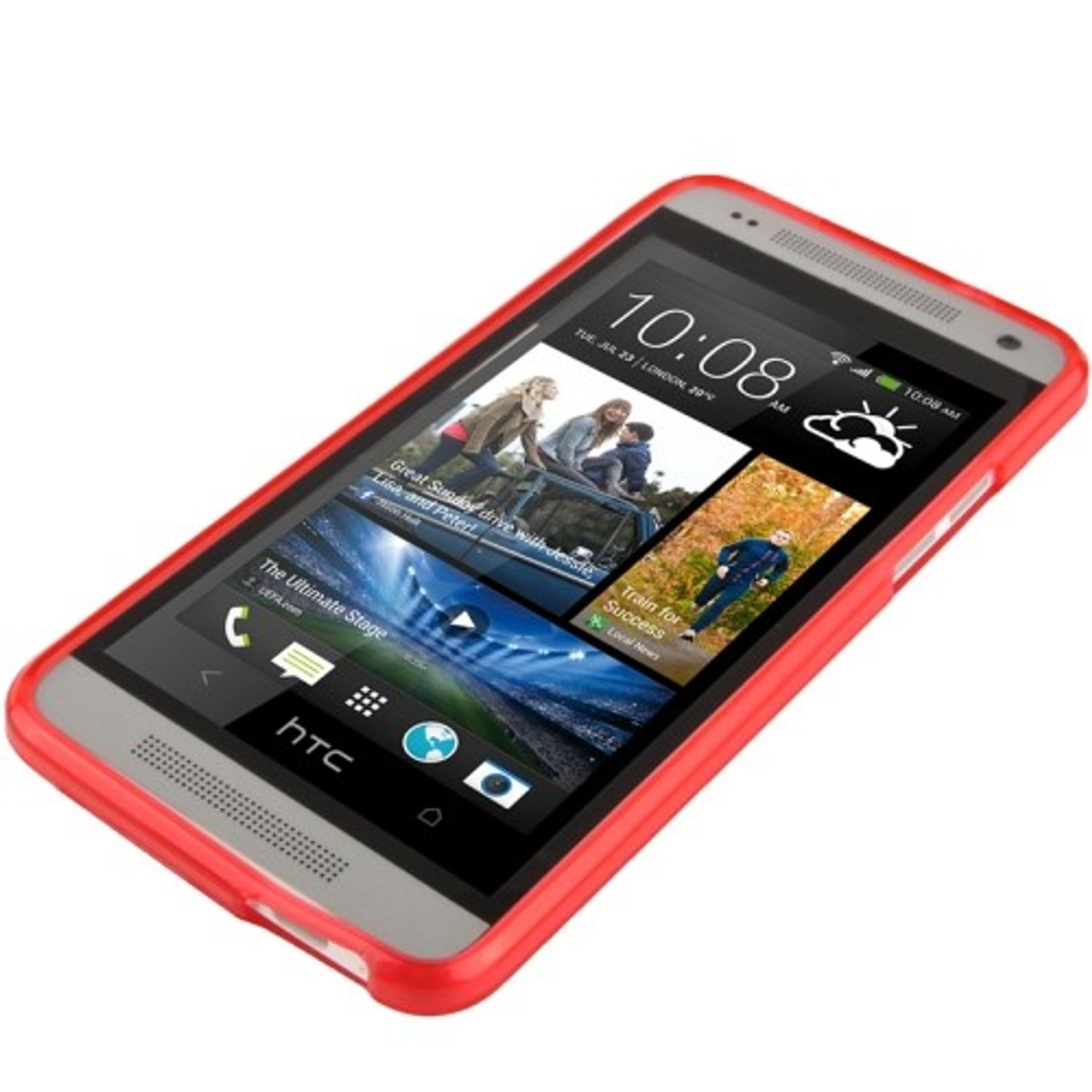 HTC, Rot DESIGN Mini, One Backcover, KÖNIG Handyhülle,