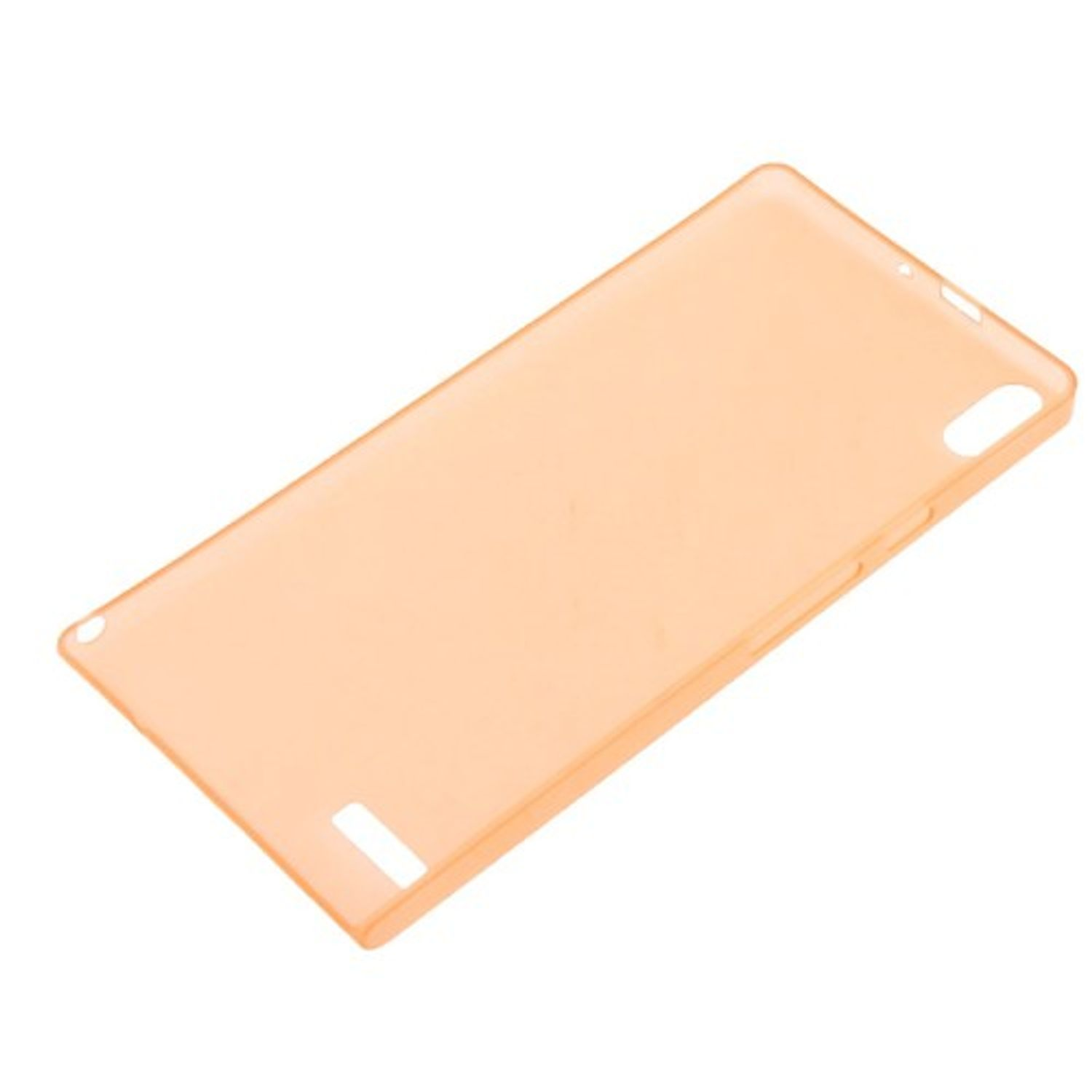 Orangene Handyhülle. Einfaches Design mit Aussparung für die Kamera.