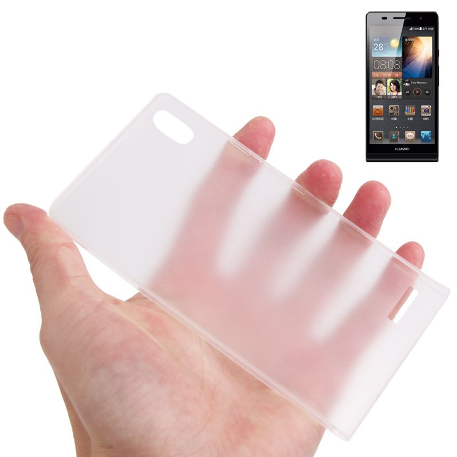 Handyhülle, Transparent Ascend Backcover, DESIGN Huawei, KÖNIG P6,