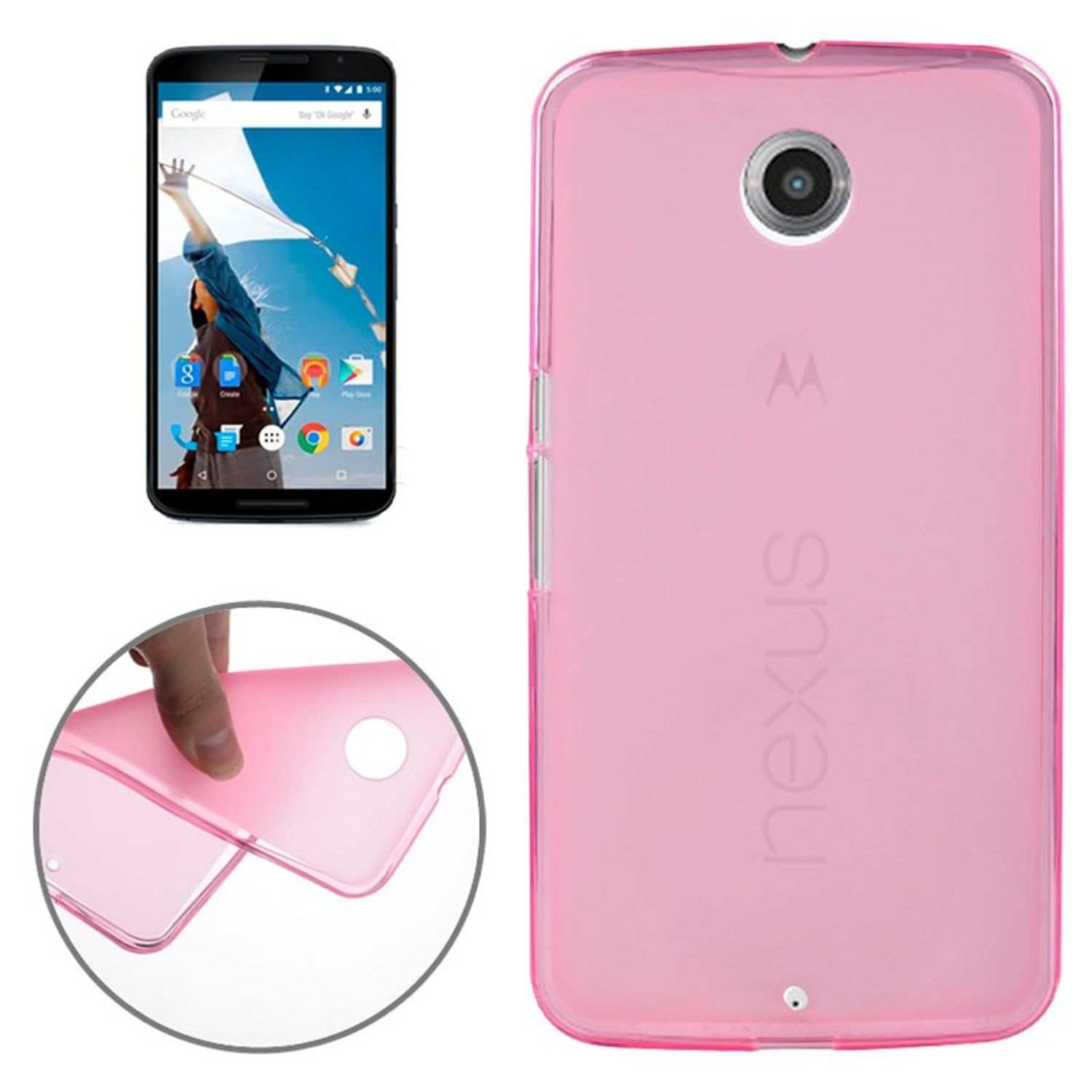 DESIGN Google Handyhülle, 6, KÖNIG Backcover, Rosa Nexus Motorola,