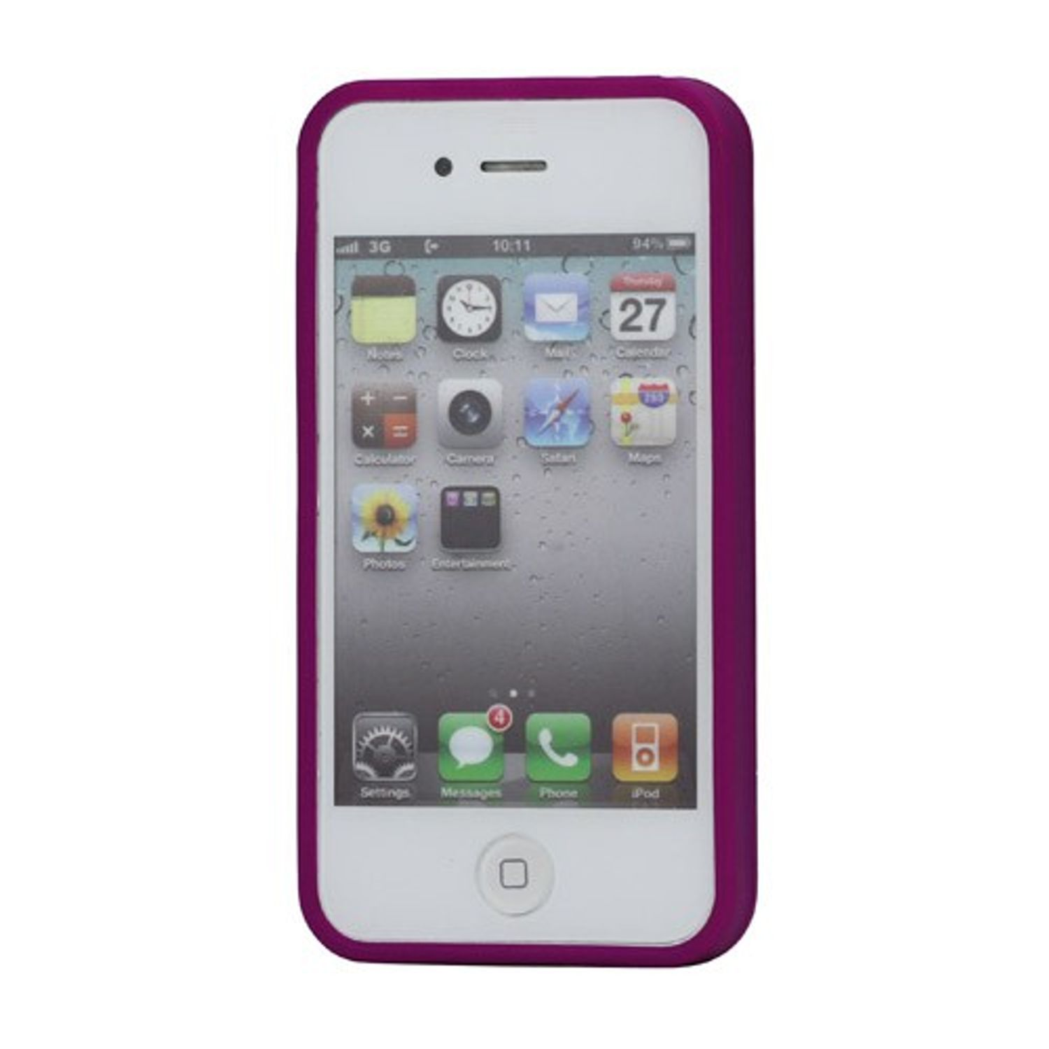 KÖNIG DESIGN Handyhülle, Violett Apple, Backcover, 4 / iPhone 4s