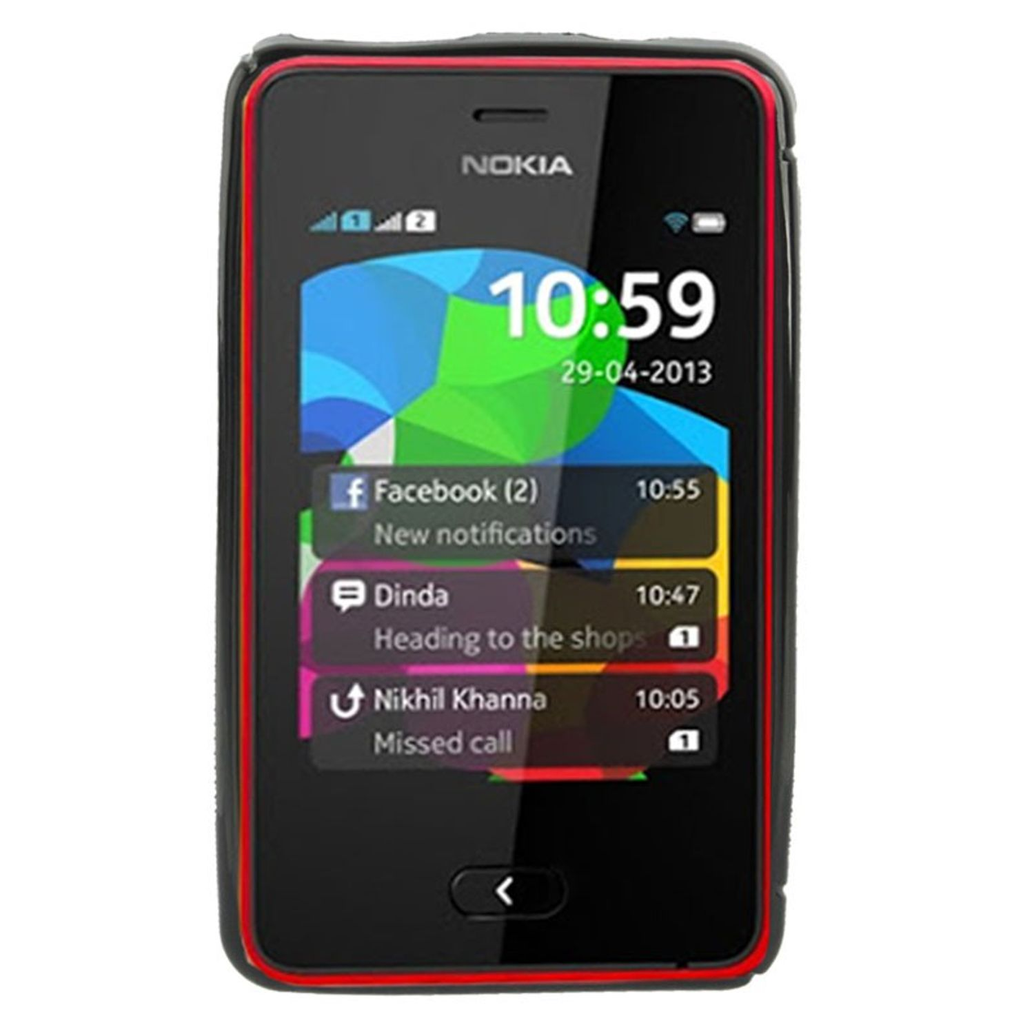 Nokia, Backcover, Asha DESIGN Schwarz Handyhülle, KÖNIG 501,