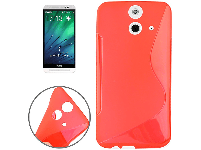 E8, Backcover, Handyhülle, KÖNIG HTC, One DESIGN Rot