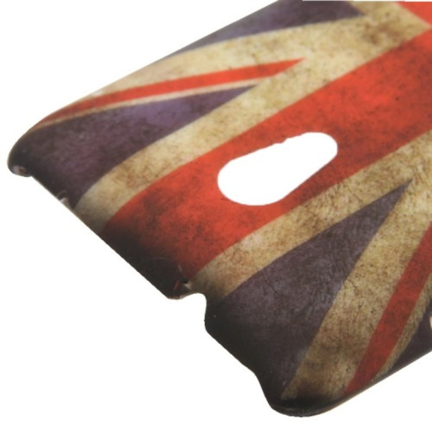Handyhülle mit Union Jack Design. Zeigt einen abgenutzten, verwitterten Stil.