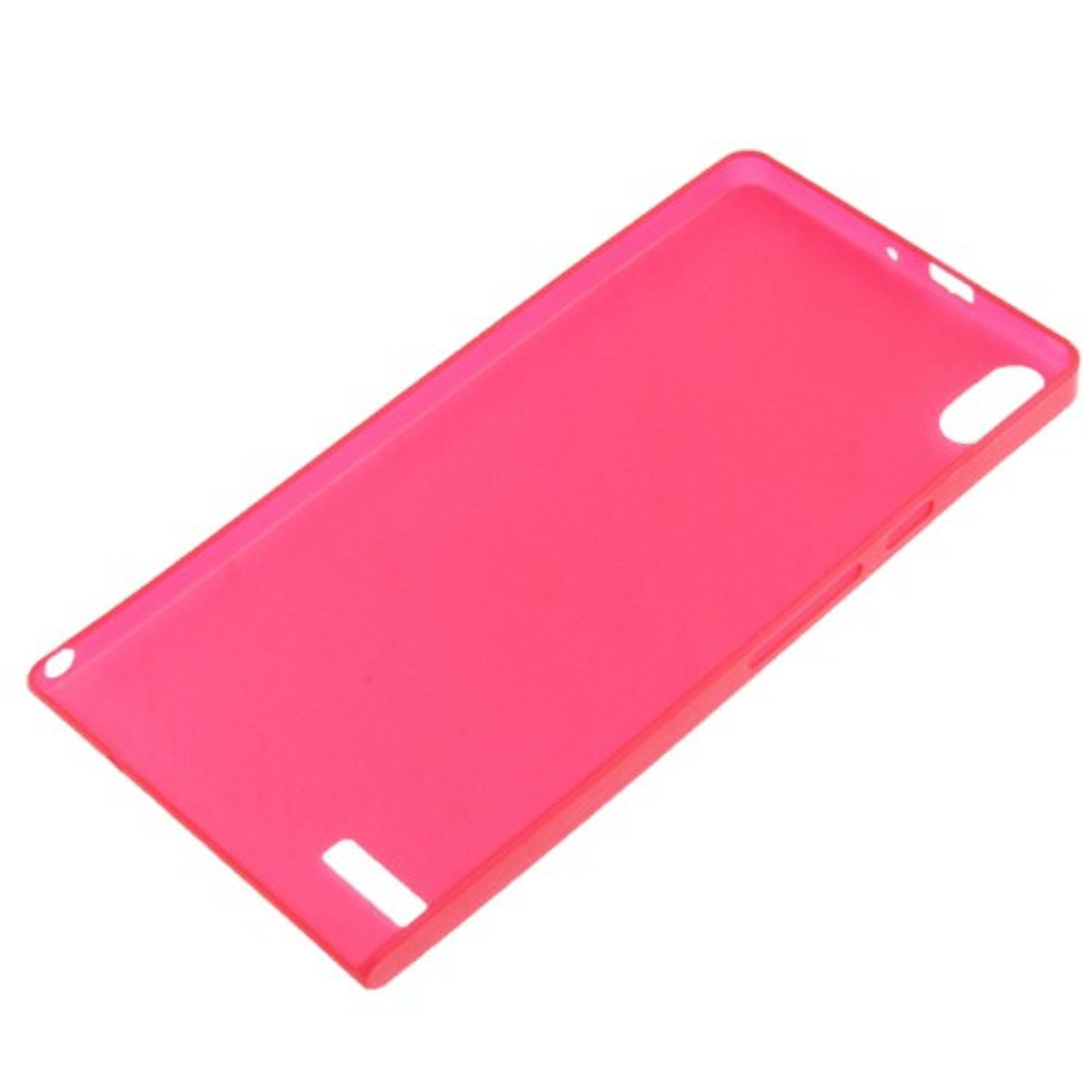 Pinke Handyhülle auf weißem Hintergrund. Schlichtes Design.