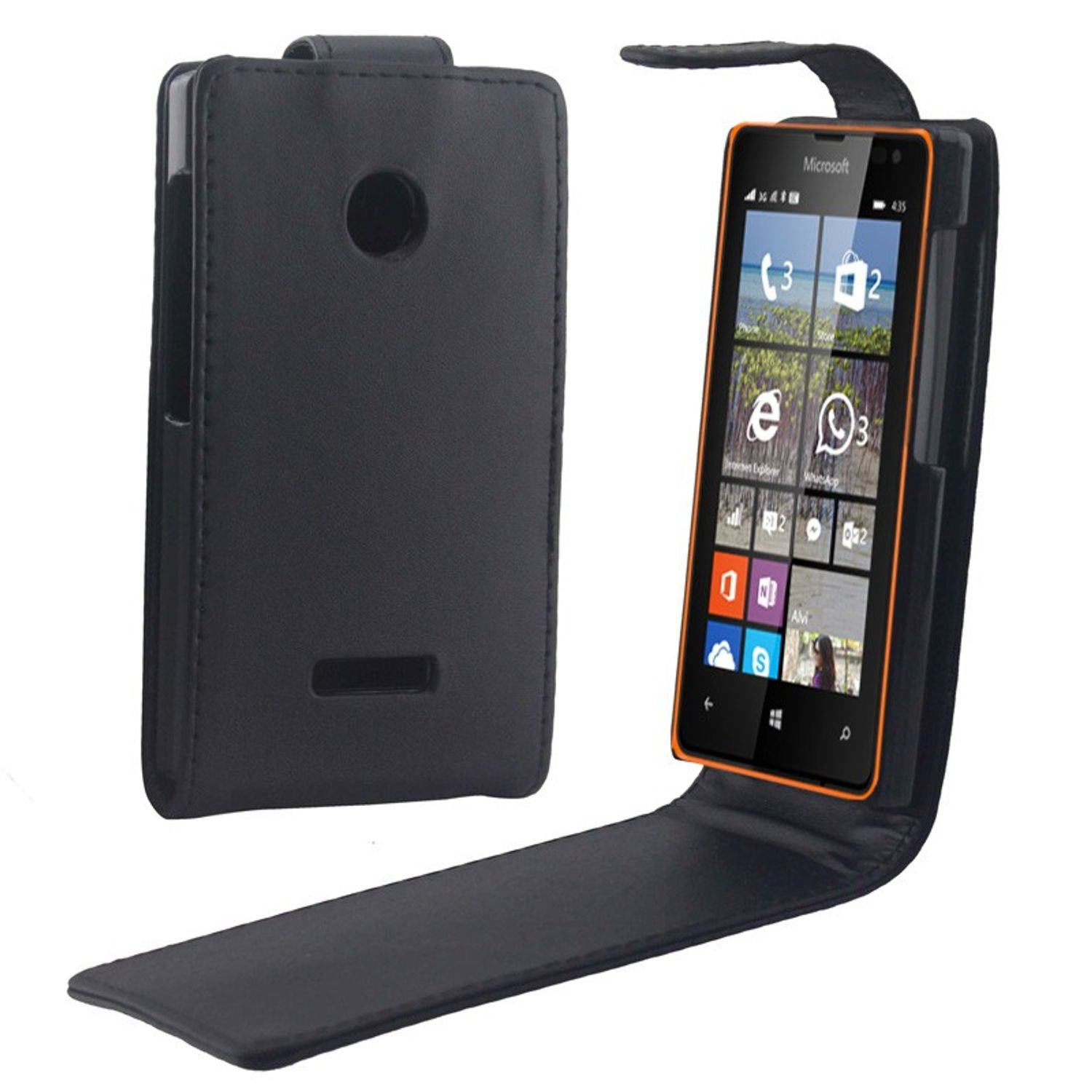 KÖNIG DESIGN Handyhülle, Microsoft, Backcover, Schwarz Lumia 435